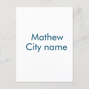 Postal simple letra inicial monograma añada su nombre