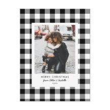 Simple Marco Plaid Búfalo Blanco Navidad Foto