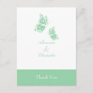 Postal Simple mariposa verde gracias