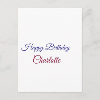 Postal SIMPLE MINIMAL.CUTIE ADD NAME BABY happy birthday 