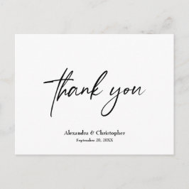 Postal Simple Minimalista Gracias Script Boda Photo