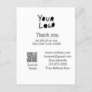 Postal simple mínimo añadir el logotipo/diseño aquí texto