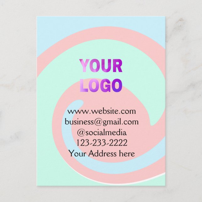 Postal simple mínimo añadir su logotipo/diseño aquí texto (Anverso)