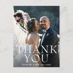 Postal Simple Moderno Agradecimiento de Boda con Foto