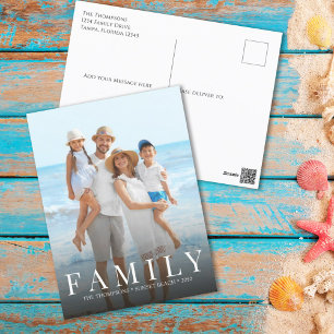 Postal Simple Moderno Foto Familia Minimalista Personaliz