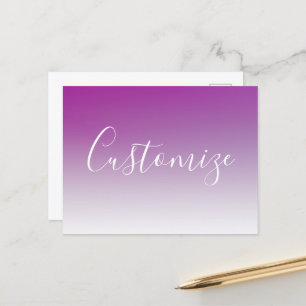 Postal Simple Moderno Gradiente Ombre Púrpura Minimalista