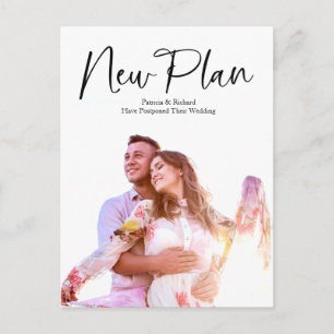 Postal Simple Moderno Nuevo Plan Boda Aplazada