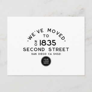 Postal Simple Nos Mudamos Nueva Dirección Logotipo Empres