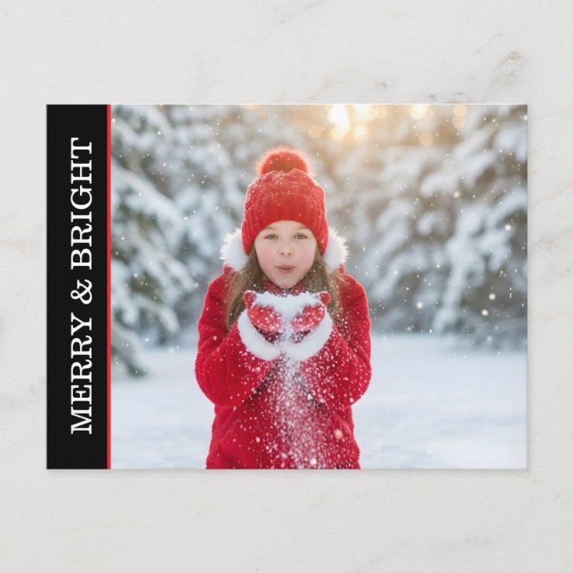 Postal Simple One Photo Custom Photo & Message Holiday (Anverso)
