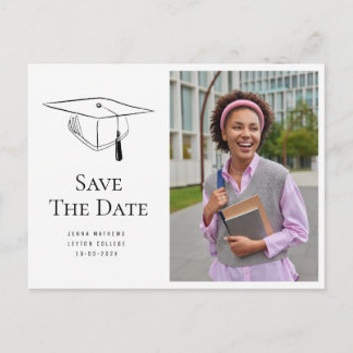 Postal Simple photo graduation photo save the date 