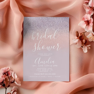 Postal Simple Rosa Dorado Rosa Bridal Shower Brillo 