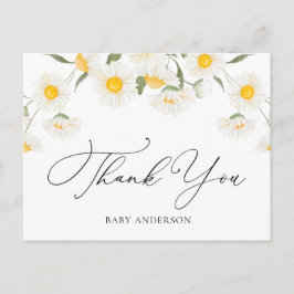 Postal Simple Rústica Daisy Flower Gracias Postcard