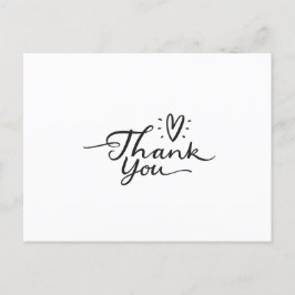Postal Simple Script Cute Heart Gracias Postcard