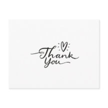 Simple Script Cute Heart Gracias Postcard