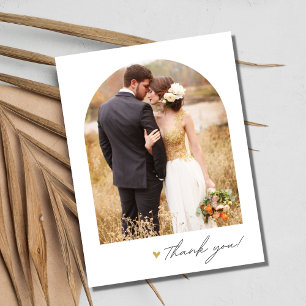 Postal Simple Script Foto de Boda de Arco Gracias