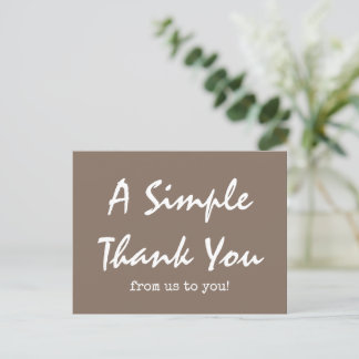Postal Simple Script Rubor Rosa Negocios Gracias