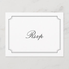 Postal Simple tipografía en blanco y negro rsvp