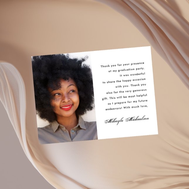 Postal Simple Una Foto Gracias Graduación De Mensajes (Subido por el creador)