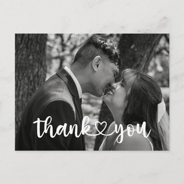 Postal Simple Wedding Thank You Card (Anverso)