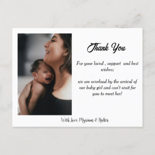 Postal Simple welcome Newborn baby birth announcement