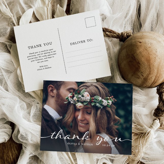 Postal Simple y Elegante | Boda de Foto Moderna (Subido por el creador)