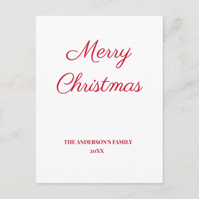 Postal simple y mínimo añadir tu personalización de navid (Anverso)