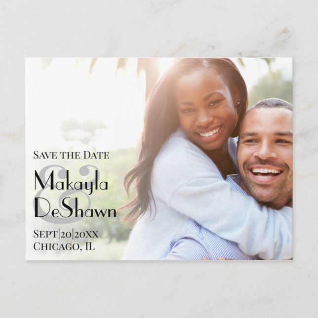 Postal Simple y moderna foto mínima Guardar el Boda de fe (Anverso)