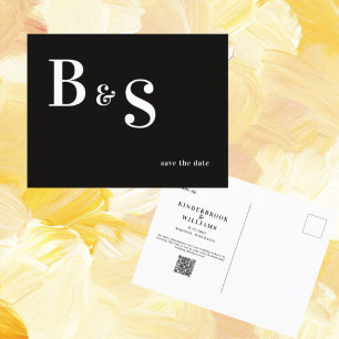 Postal Simple Y Moderno Código De Monograma De B/W Para G