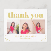 Simplemente Feliz Color Editable Gracias Postcard