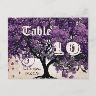 Postal Simplemente Peachy Purple Heart Leaf Tree Número d