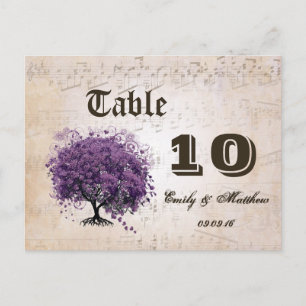 Postal Simplemente Peachy Purple Heart Leaf Tree Número d