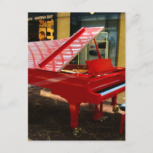 Postal Simplemente rojo: piano (Anverso)
