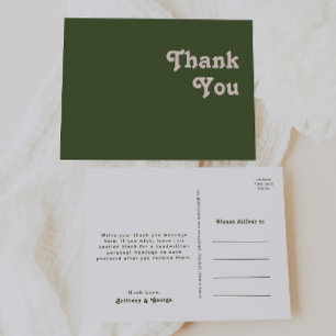 Postal Simples Vibraciones Retro   Agradecimiento de Boda