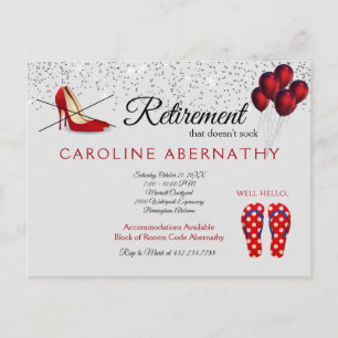 Postal Sin Bombas Hola Flip Flops Fiesta de Jubilación Gr