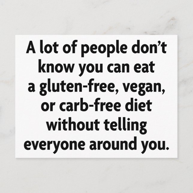 Postal Sin carbohidratos (Anverso)