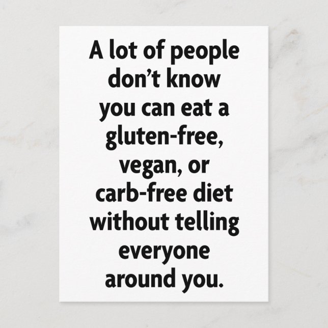 Postal Sin carbohidratos (Anverso)