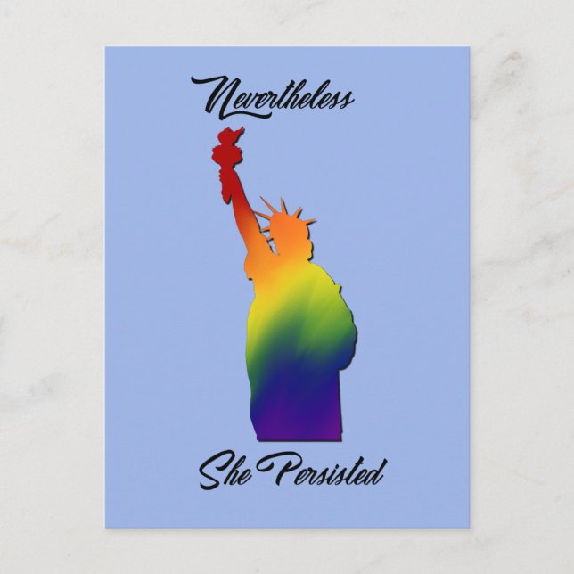 Postal Sin embargo, ella persistió en la protesta contra  (Anverso)