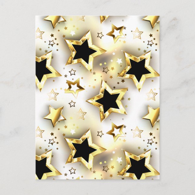 Postal Sin inconvenientes de luz con estrellas de oro (Anverso)
