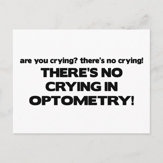 Postal Sin llorar en la optometría (Anverso)