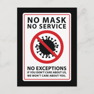 Postal sin máscara sin servicio sin excepciones
