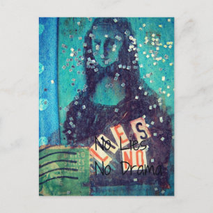 Postal Sin mentiras y sin medios mixtos de teatro