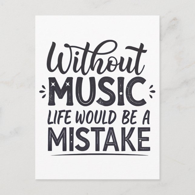 Postal Sin música la vida sería un error (Anverso)