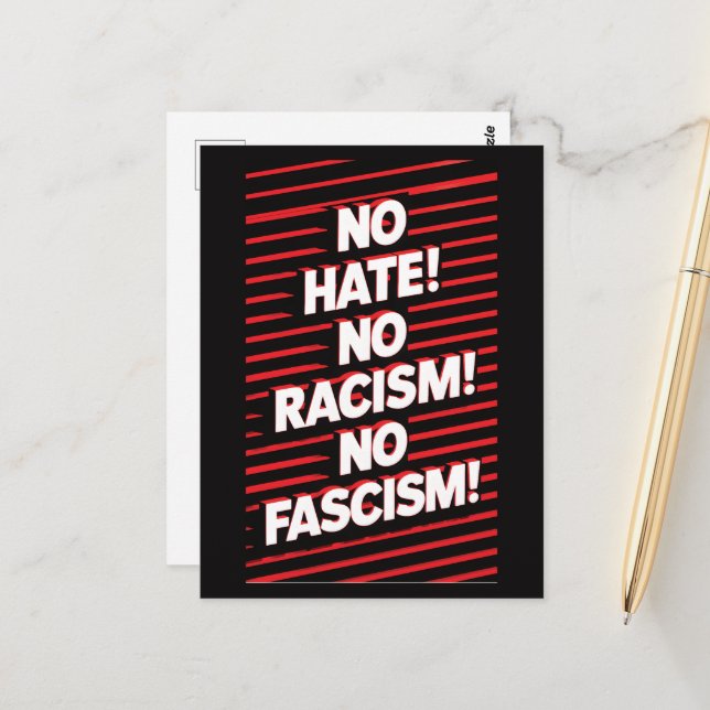 Postal Sin odio ni racismo (Anverso/Reverso In Situ)