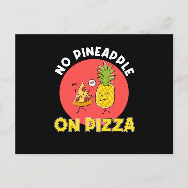 Postal Sin pizza con piña (Anverso)