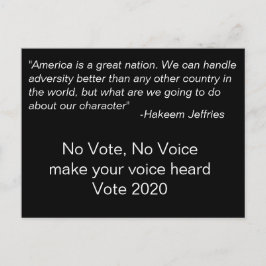 Postal Sin voto, sin voz, Hakeem Jeffries cita