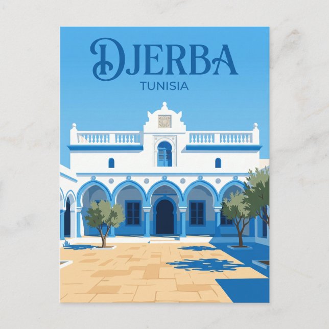 Postal Sinagoga El Ghriba Túnez (Anverso)
