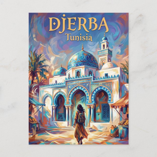 Postal Sinagoga El Ghriba Túnez (Anverso)