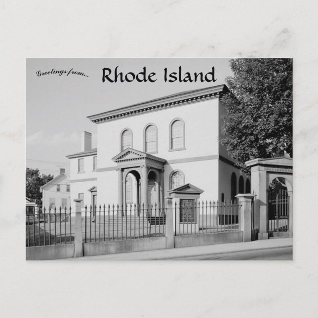 Postal Sinagoga Touro Condado de Newport Isla Rhode (Anverso)