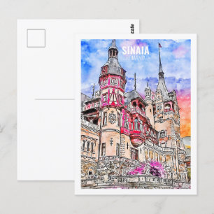 Postal Sinaia Rumanía: Famoso boceto acuático