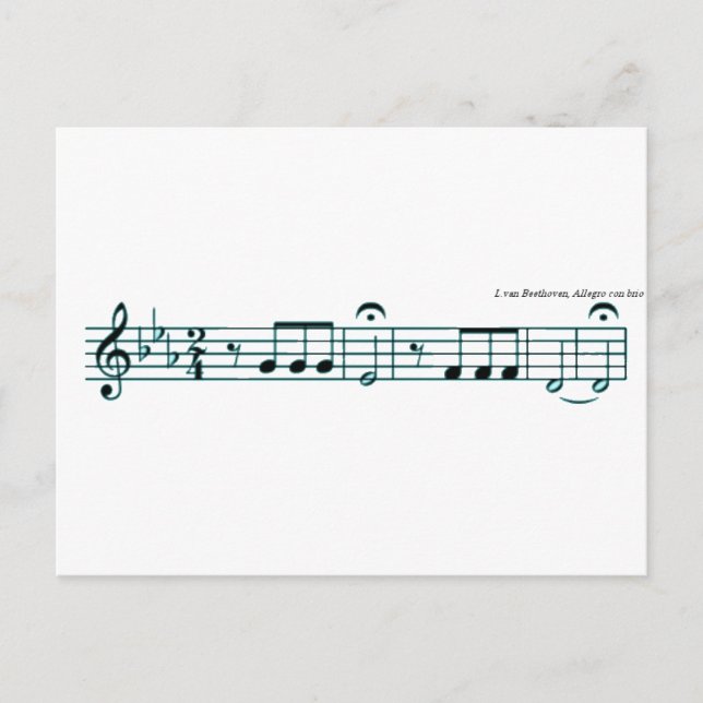 Postal Sinfonía de Beethoven No. 5 (Anverso)
